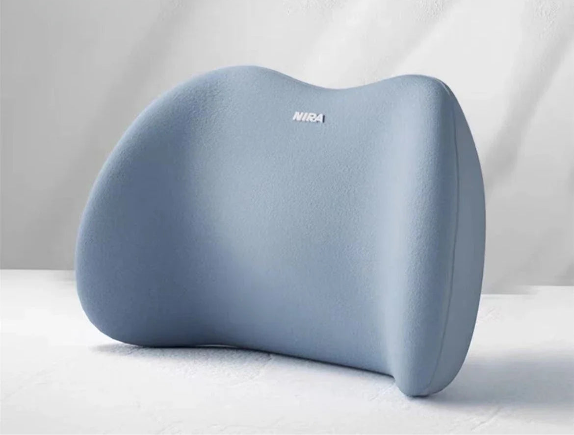 coussin ergonomique lombaire bleu