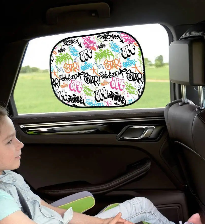 pare soleil voiture bebe model graffiti colore
