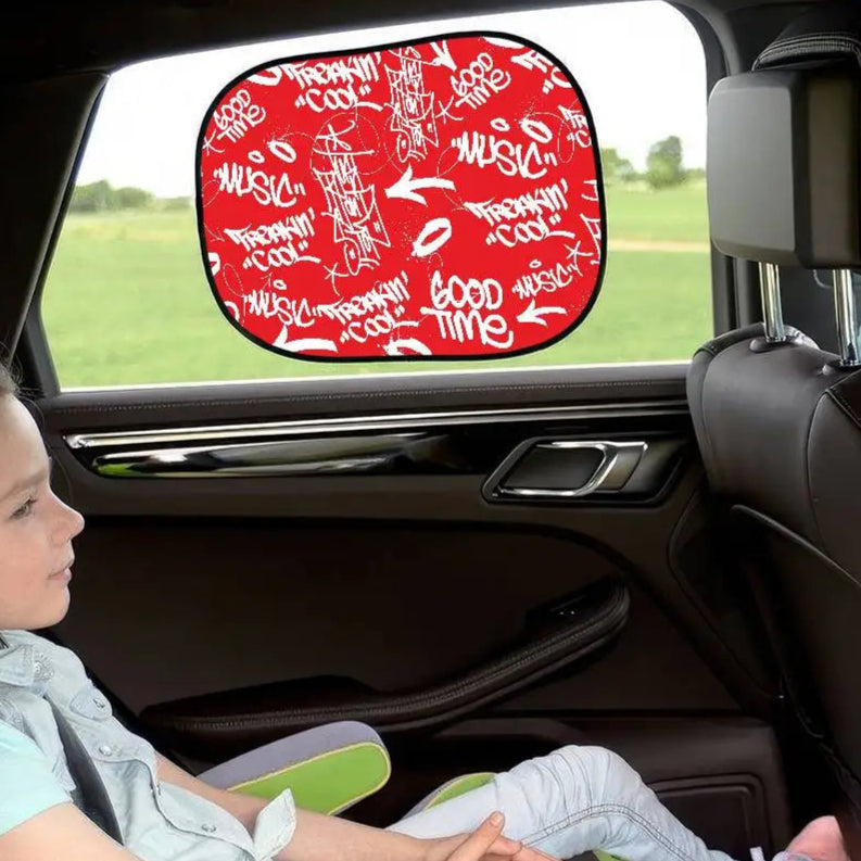 pare soleil voiture bebe rouge blanc