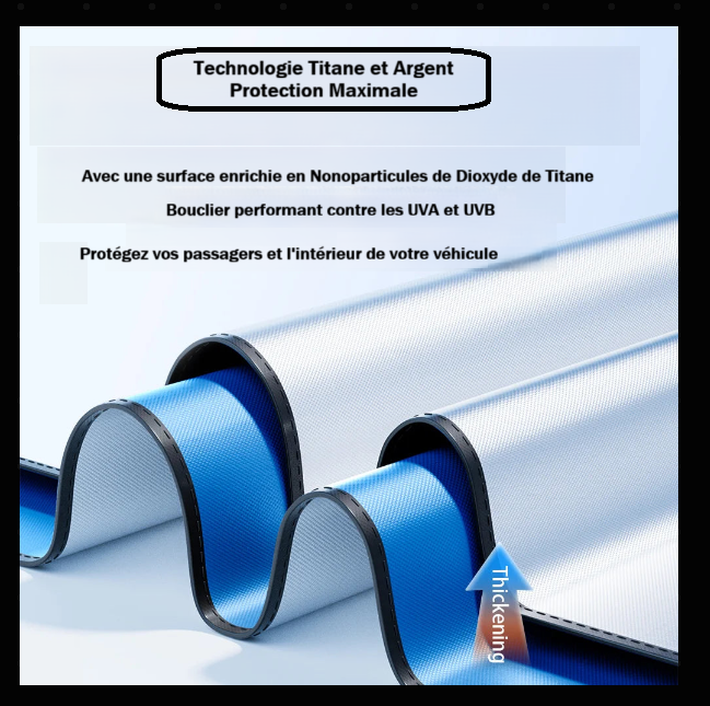 pare soleil voiture technologie titane argent