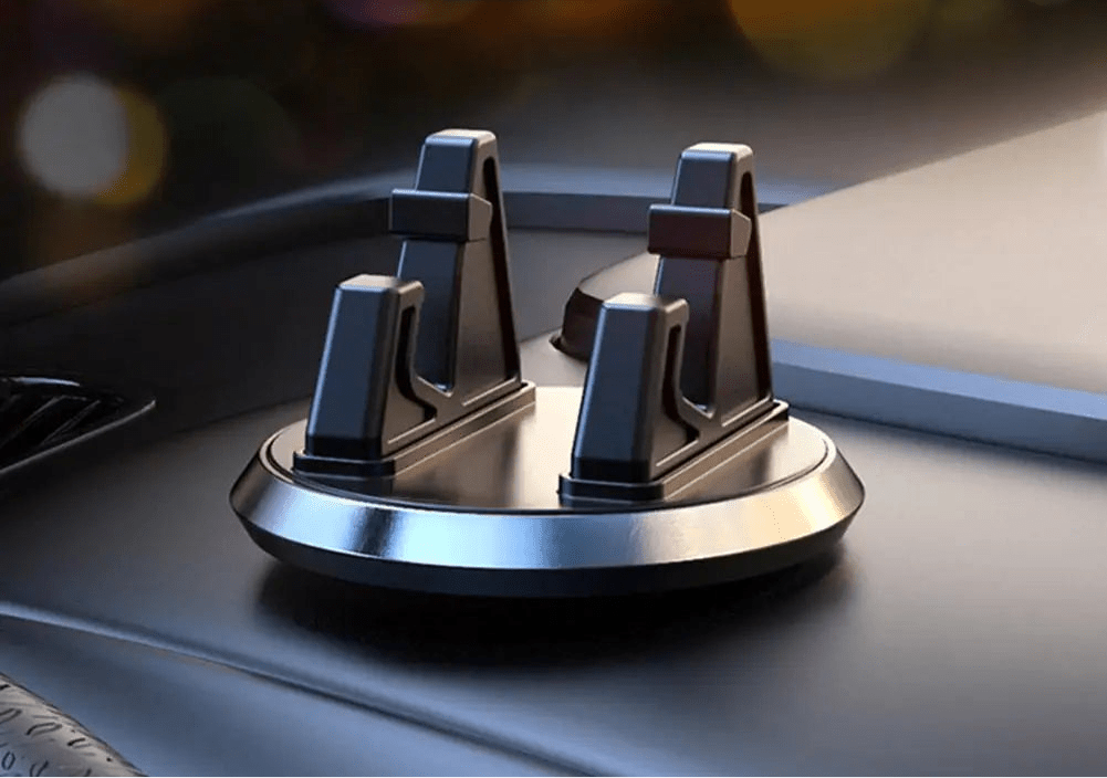 support telephone voiture design noir