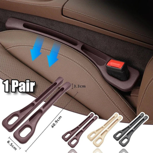 2Pcs Car Seat Gap Filler Organizer PU Waterproof Universal Car Seat Gap Anti - leak Stopper Strip 2Slot Seat Gap Storage Organizer - Ambiance Auto