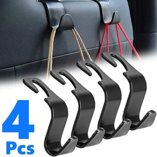 4Pack Hooks for Bags Car Clips Front Seat Headrest Organizer Holder Auto Fastener Hangers Car Storage Interior Accessories - Ambiance Auto