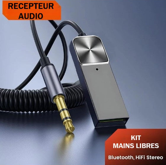 adaptateur bluetooth voiture rectangulaire gris