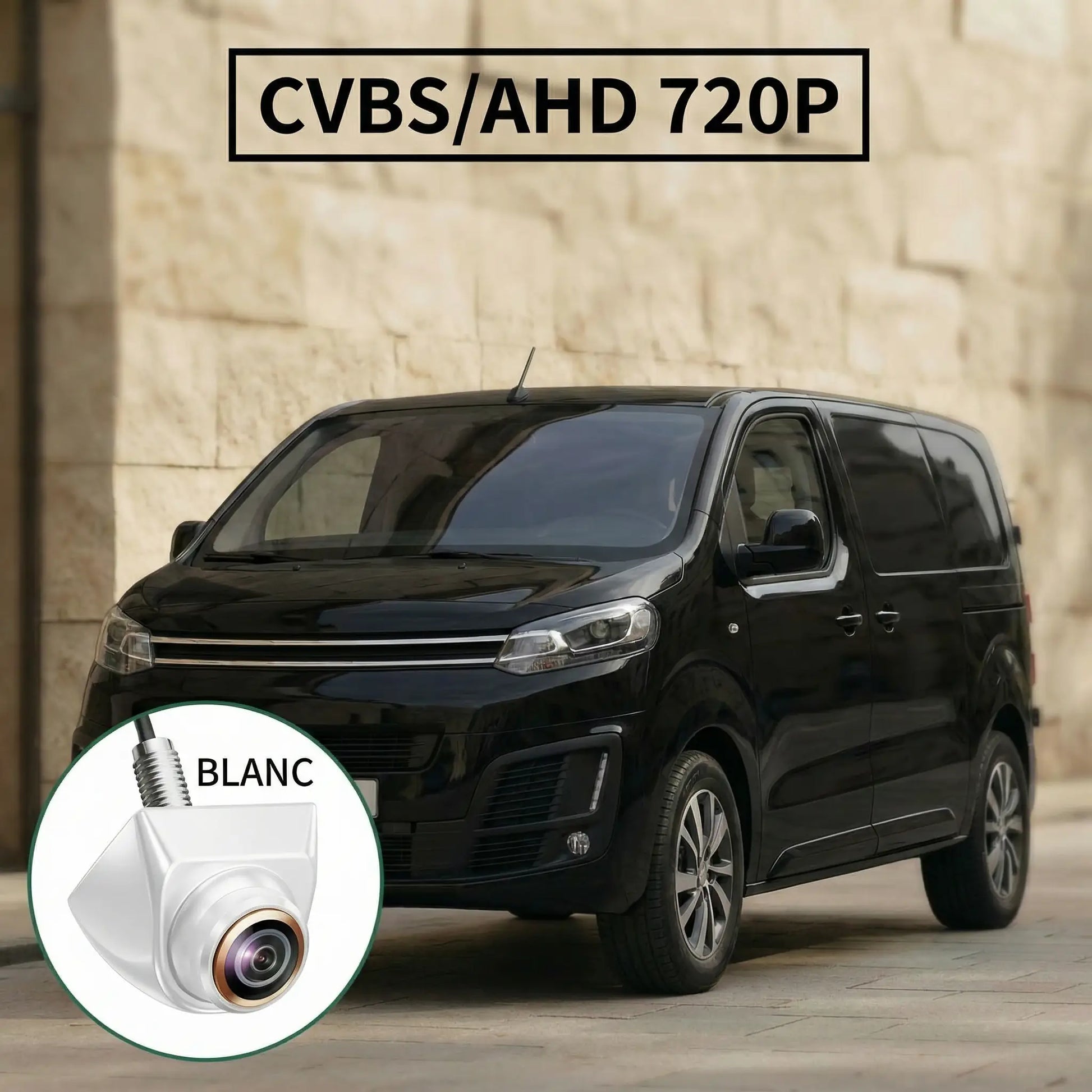 camera de recul blanche cvbs ahd 720p