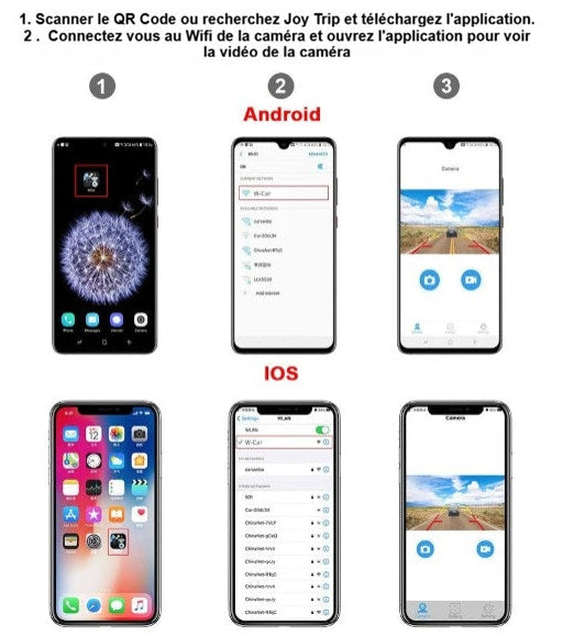 camera de recul installation application telephone