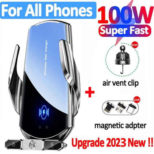 Car Magnetic Cell Phone Holder wireless charger Mobile Phone Stand in Car GPS Support 360° Rotatable Mount For iPhone 14 Xiaomi - Ambiance Auto