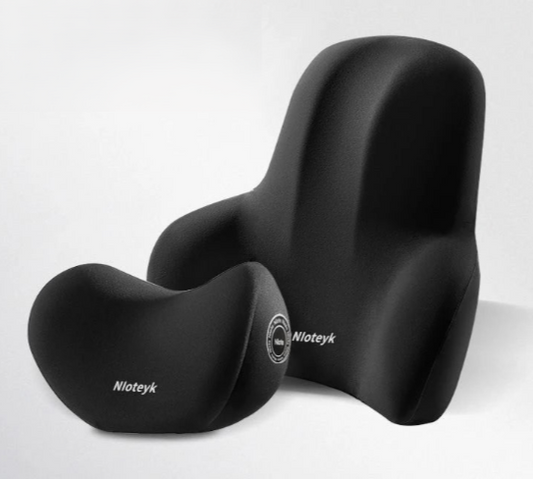 coussin ergonomique lot nuque lombaire noir