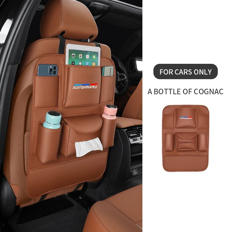 For BMW performance Car Organizer Seat Back Multi - pocket Storage Bag Rear Antiwear Backrest Protection Anti - kick Pad Accessories - Ambiance Auto