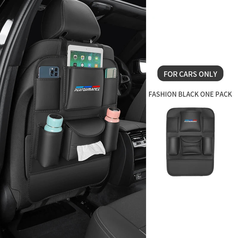 For BMW performance Car Organizer Seat Back Multi - pocket Storage Bag Rear Antiwear Backrest Protection Anti - kick Pad Accessories - Ambiance Auto