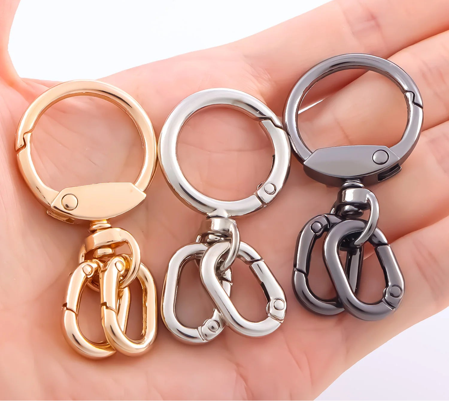 porte cle mousqueton trois models