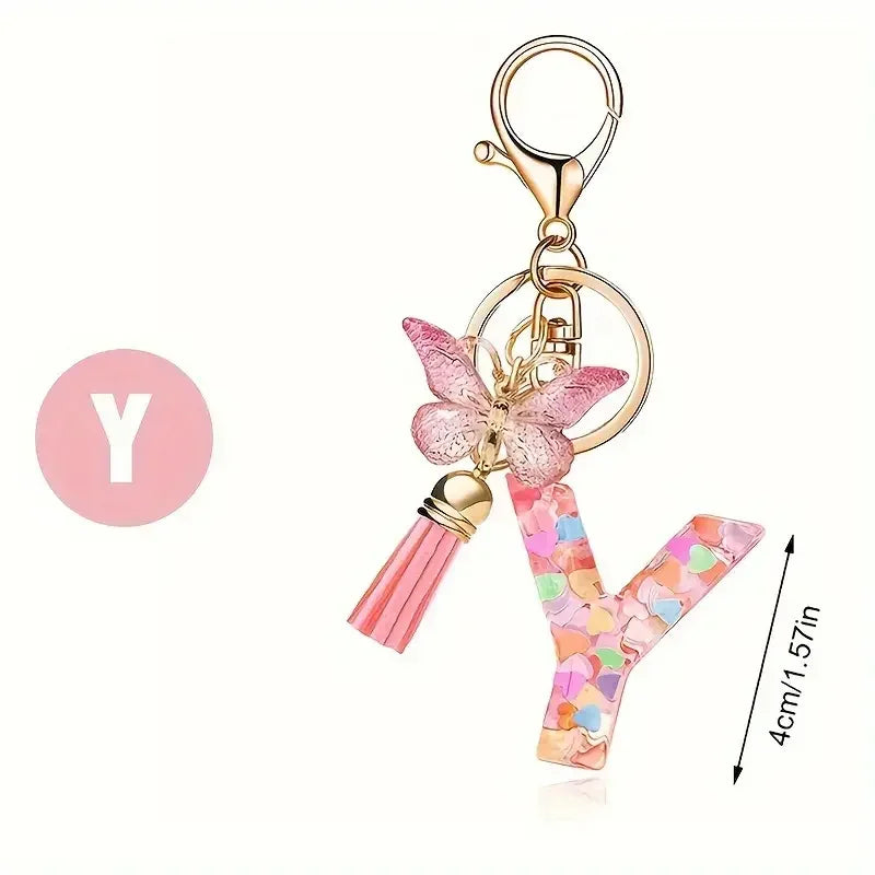 porte cle rose papillon lettre y dimension