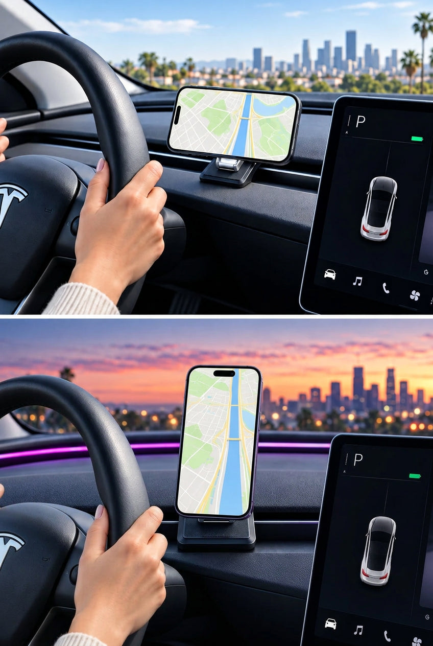 support telephone voiture magnetique position verticale et horizontale
