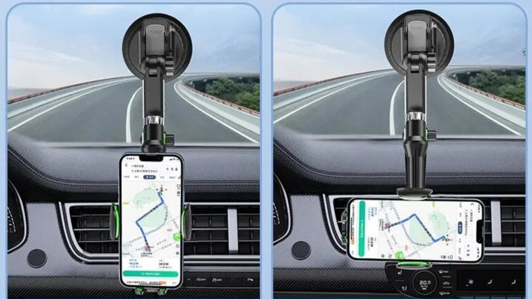 support telephone voiture deux positions pare brise