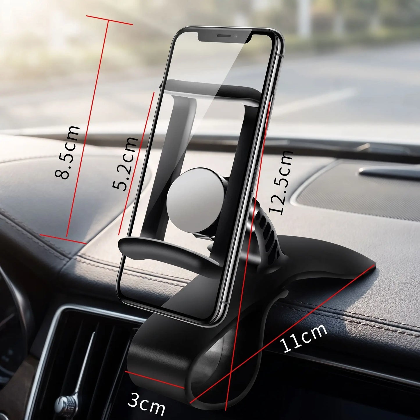 support telephone voiture dimensions
