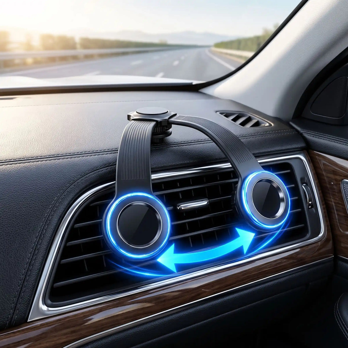 support telephone voiture magnetique bras gauche droite