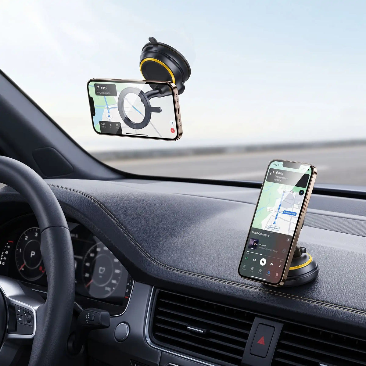 support telephone voiture magnetique deux positionnements 