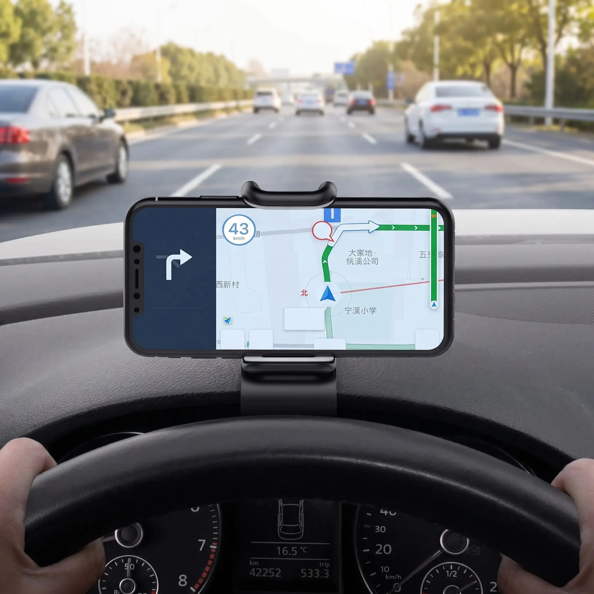 support telephone voiture position horizontale