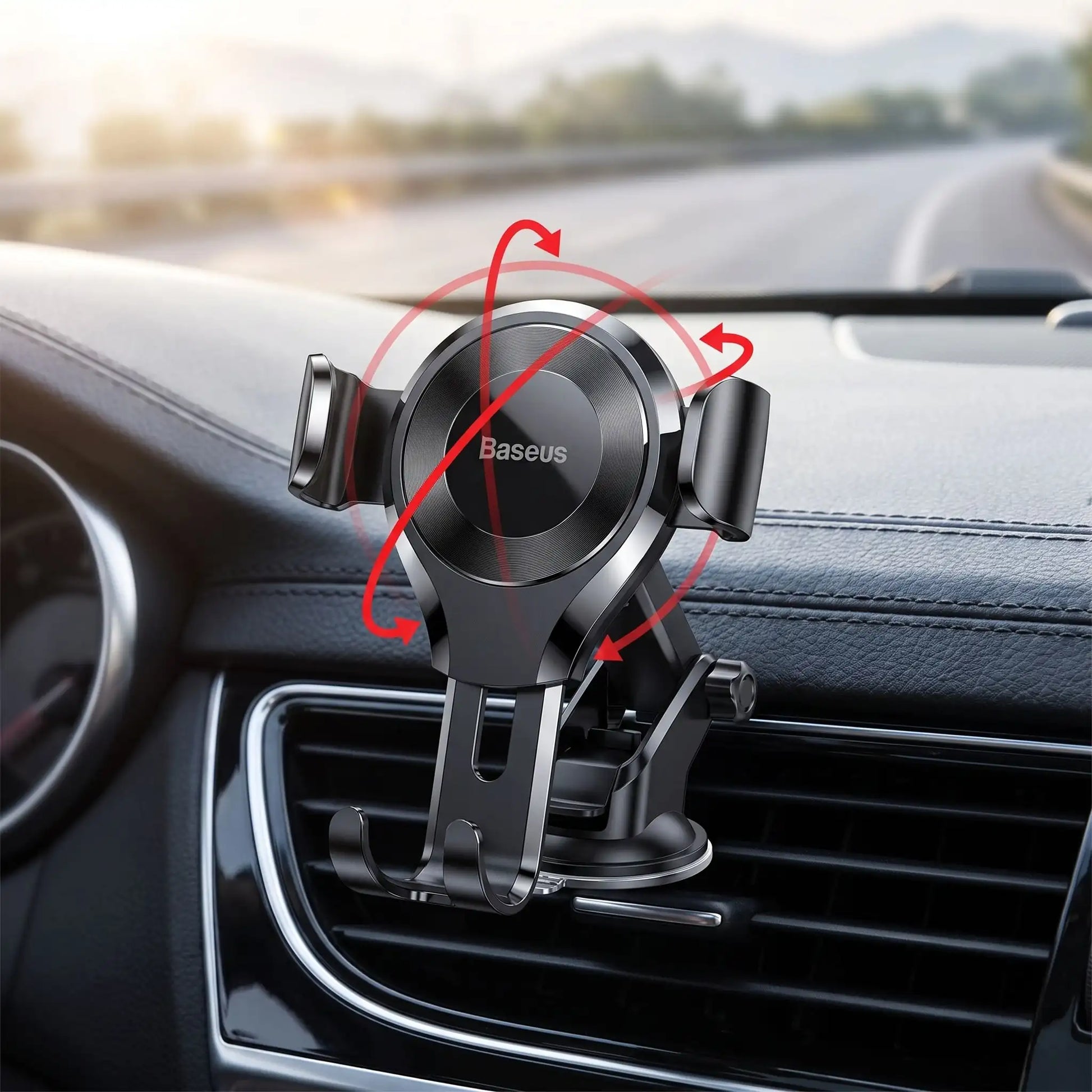 support telephone voiture rotatif complet