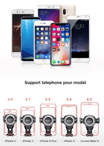 support telephone voiture universel