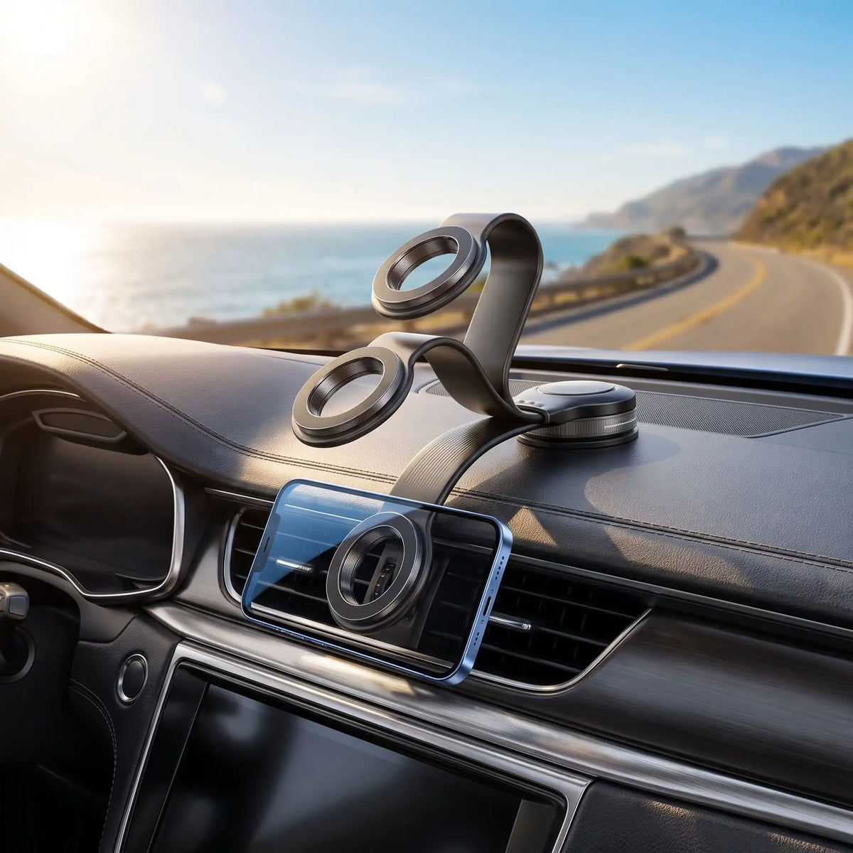 support telphone voiture magnetique bras pliable