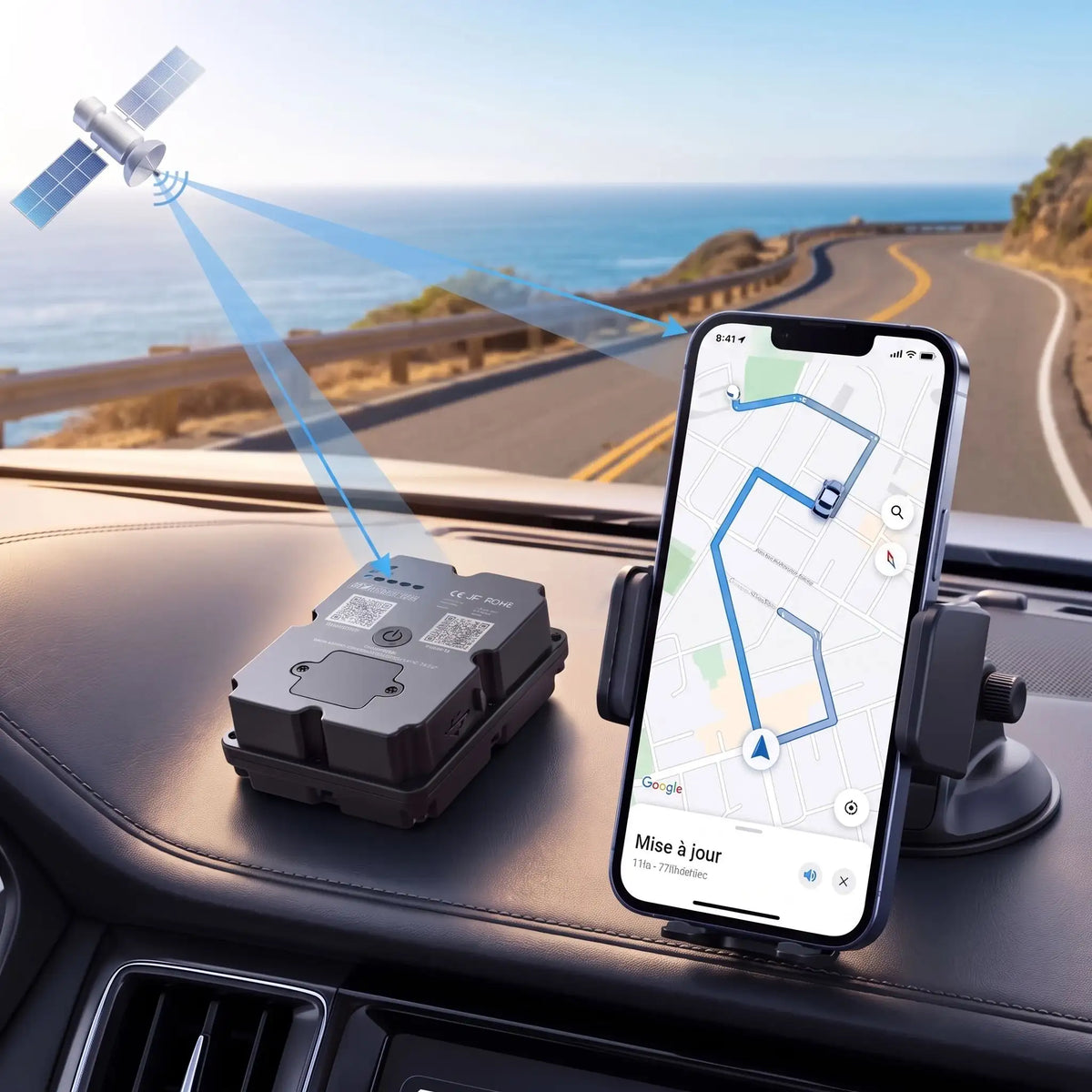 traceur gps satellite connect